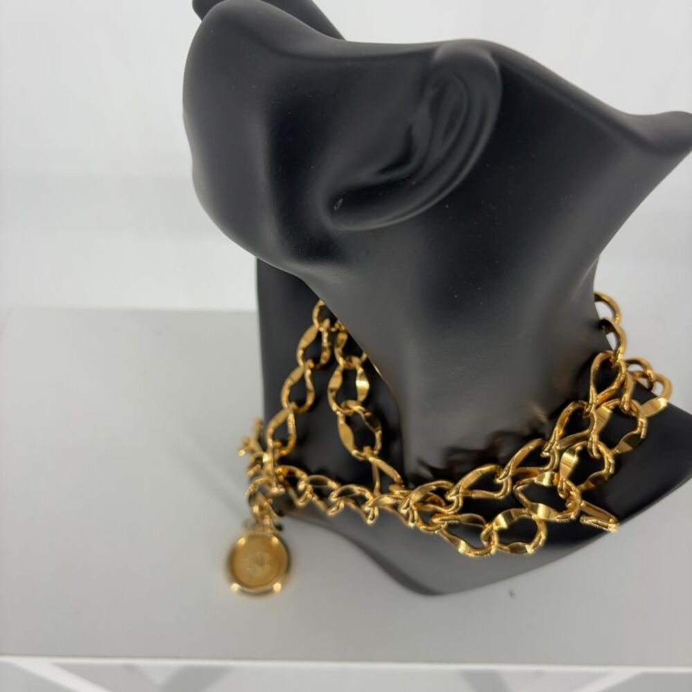 CHANEL CHANEL Gold Chain Belt with Medallion